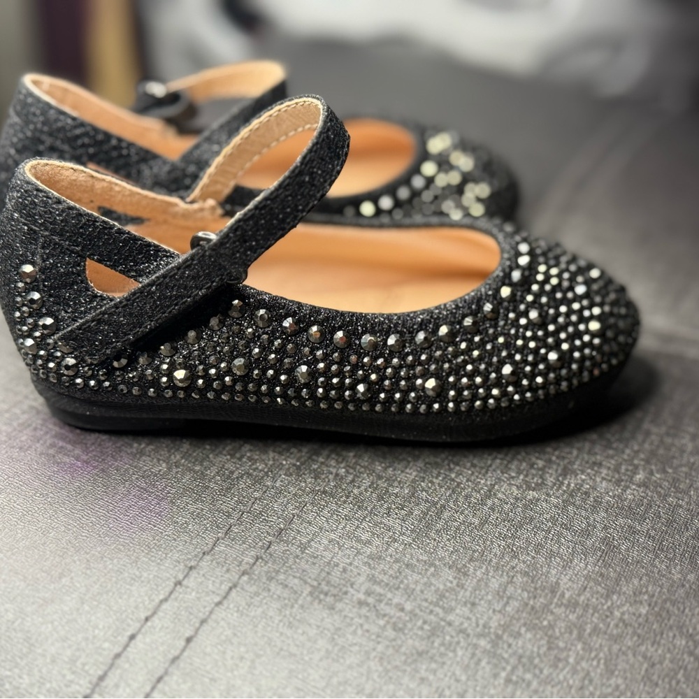 Sparkly Black Mary Jane Flats